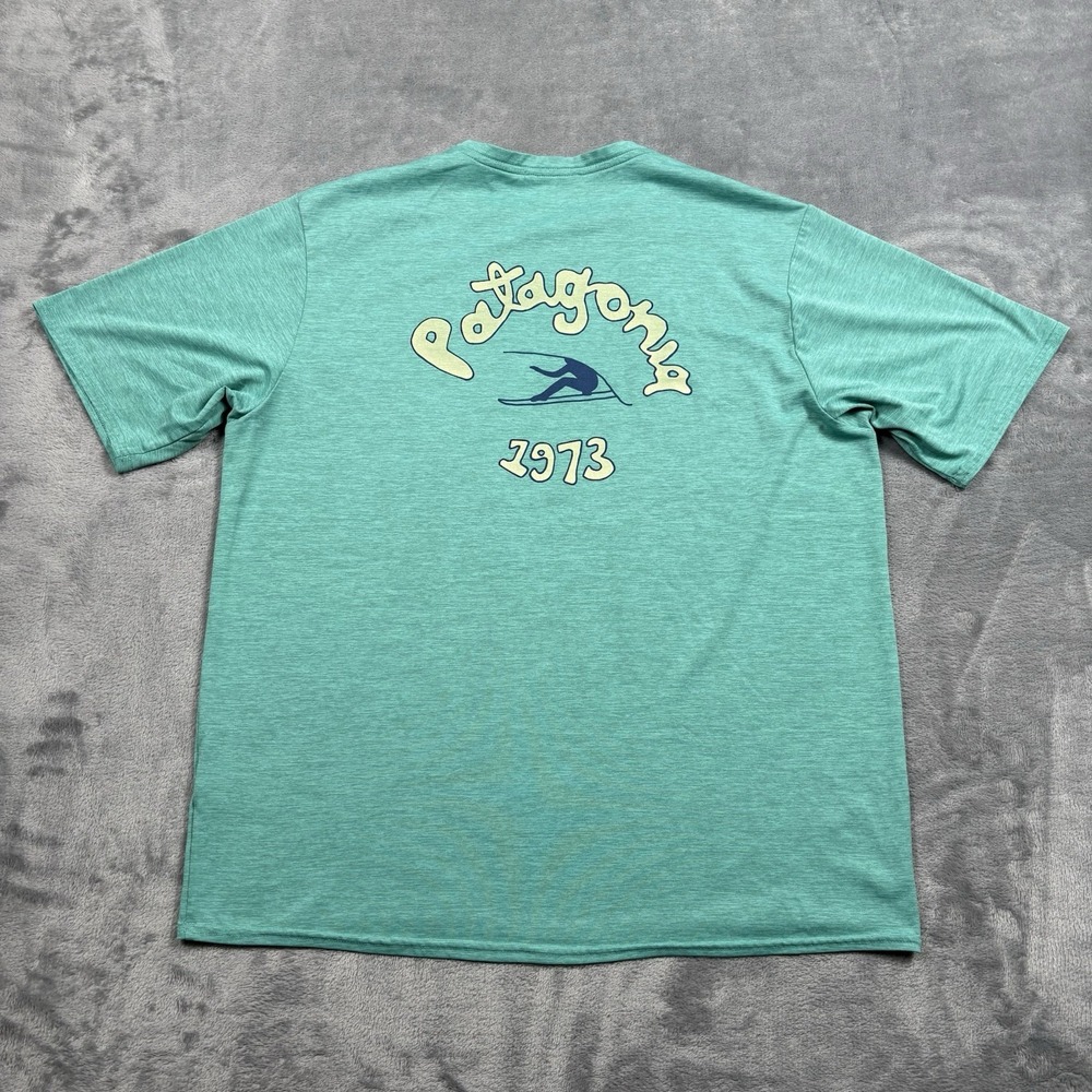 Patagonia Capilene Cool Daily Shirt Mens M Boardshort Green Wave Graphic Tee